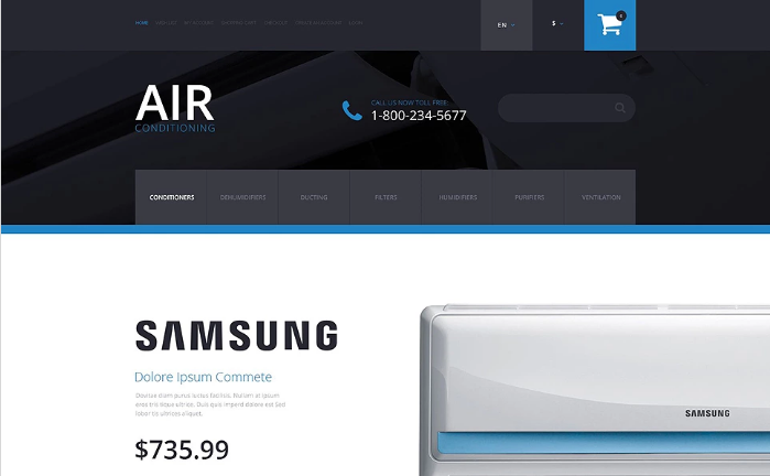 Air Conditioning OpenCart Template