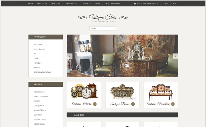 Antique Store OpenCart Template