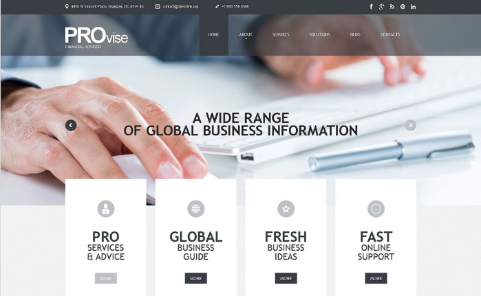 Financial Consultancy PSD Template