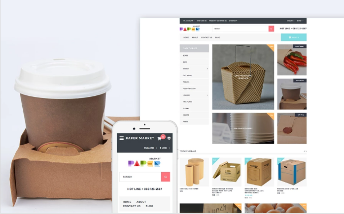 Paper Market - Packaging Responsive OpenCart Template