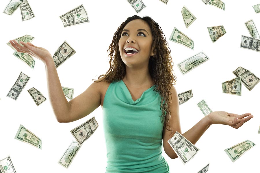 girl with floating money wpshopmart