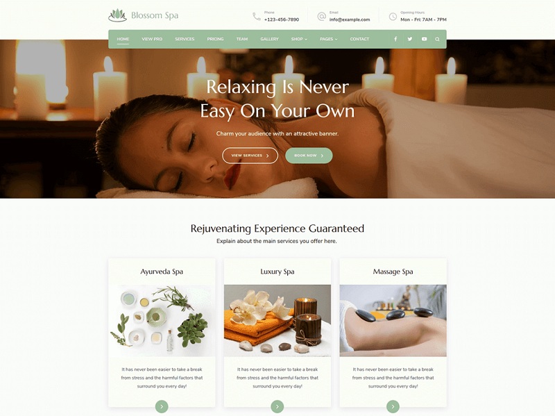 Blossom Spa Free Spa Salon Theme