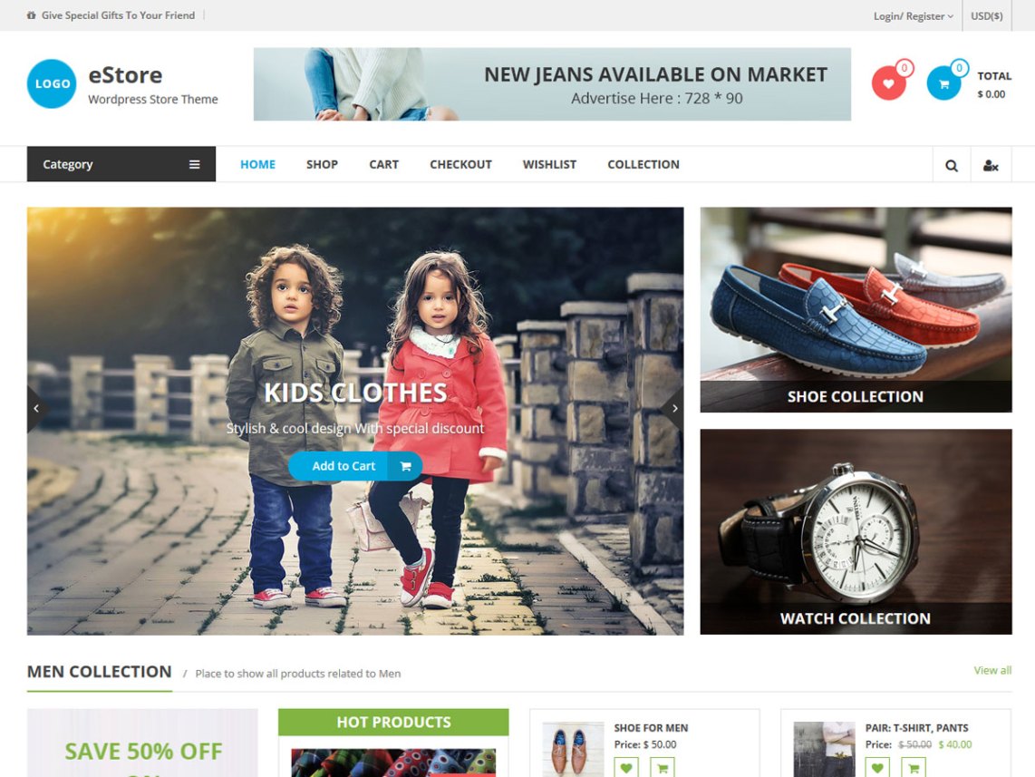 estore eCommerce WordPress Theme