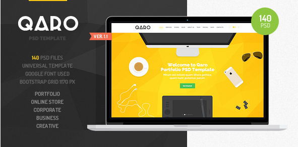 qaro Best PSD Website Templates