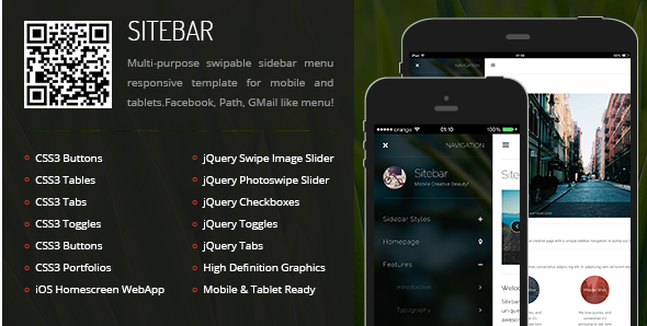 sitebar Best Responsive HTML Templates wpshopmart