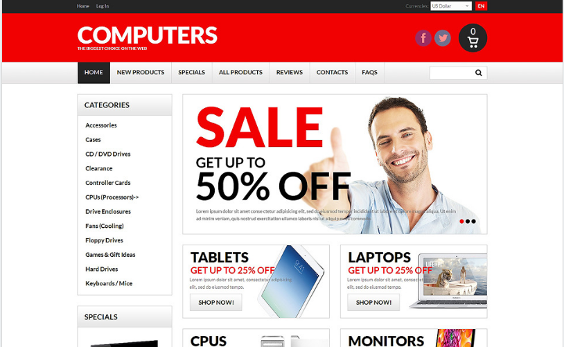 COMPUTER STORE: ZenCart eCommerce Themes