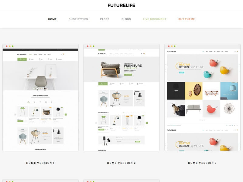 Futurelife: Responsive e-commerce Shopify Themes