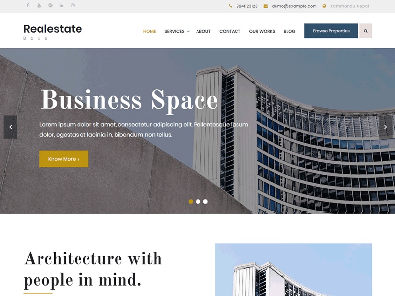 Realestate Base Free Real Estate WordPress Themes