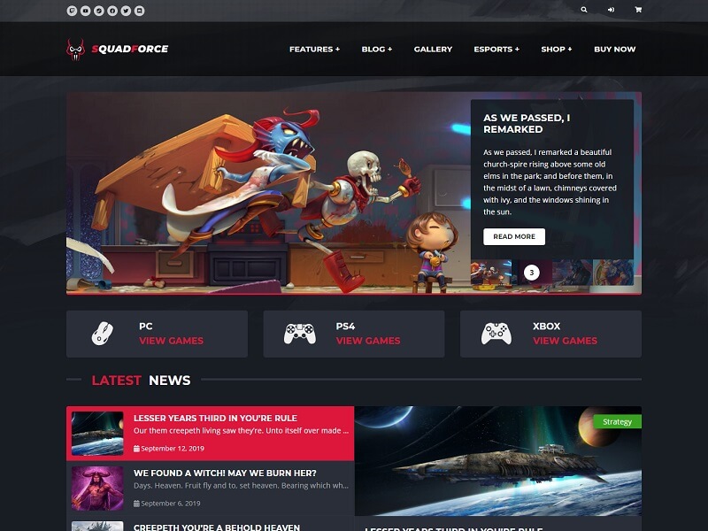 SquadForce: Best WordPress Gaming Themes