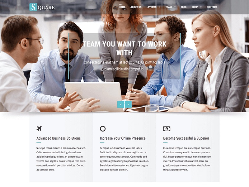 Square Free Creative Agency WordPress Themes