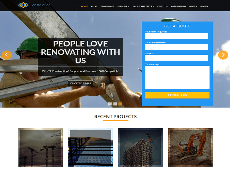 TF Construction Free Construction Company WordPress Themes