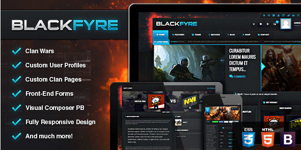 blackfyre Best WordPress Gaming Themes