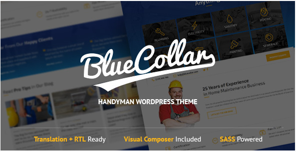 Blue Collar: Construction Company WordPress Themes
