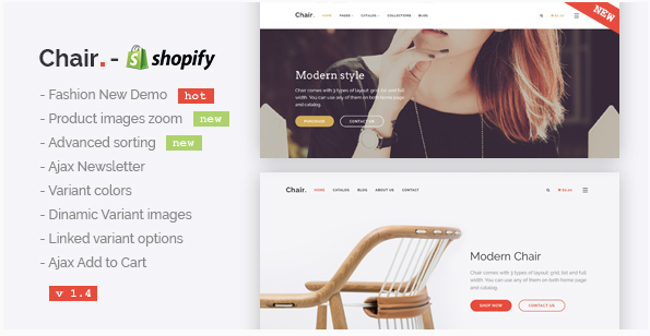 Chair: Responsive e-commerce Shopify Themes