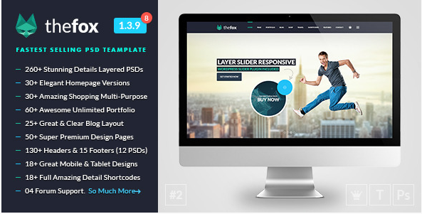 fox PSD Website Templates wpshopmart