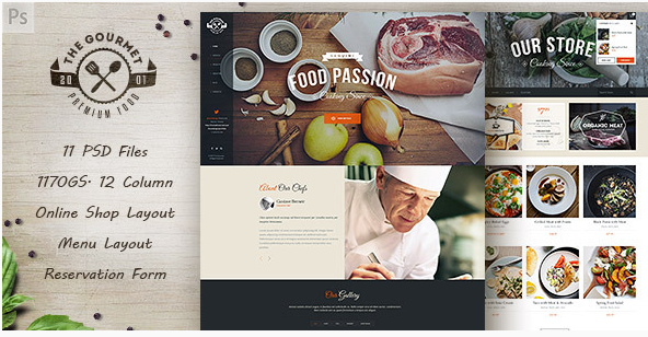 Gourmet: PSD Website Templates