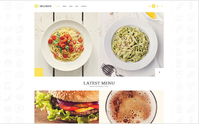 modern cafe Best Responsive WordPress Food Themes