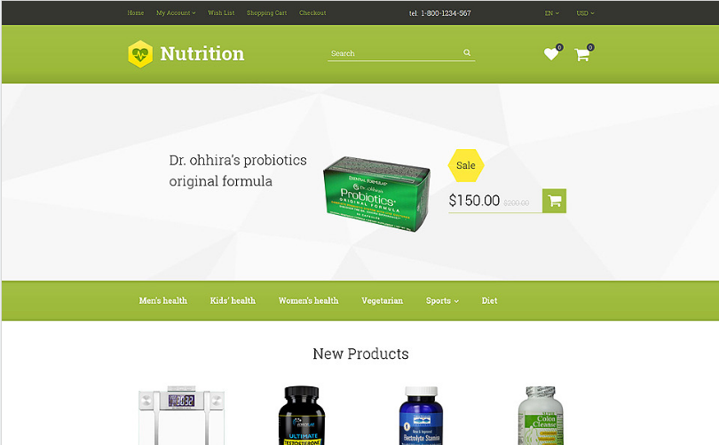 Nutrition: Best OpenCart eCommerce Themes