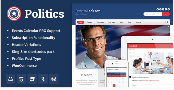 Political WordPress Theme - FrontRunner by Parallelus