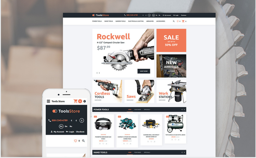 Tools Store: Best OpenCart eCommerce Themes