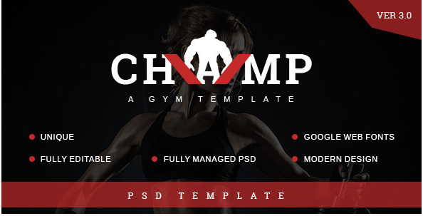 CHAMP: Best Yoga Gym PSD Website Templates