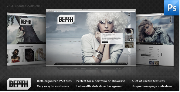 Depth: Best Photography PSD Website Templates