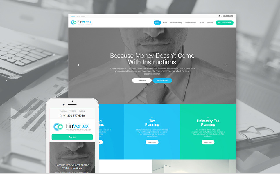 fin Bootstrap WordPress Themes