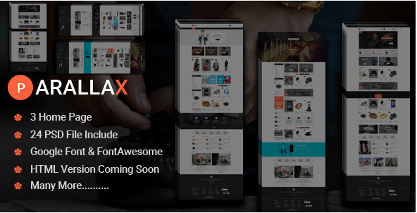 prallax Best eCommerce PSD Website Templates