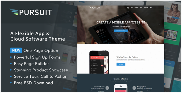 Pursuit: Best App Showcase WordPress Themes