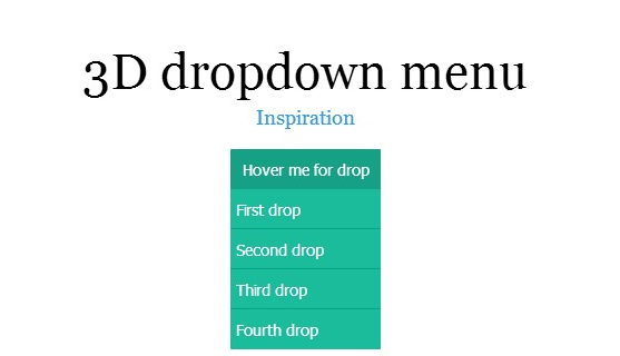 3D Free HTML5 CSS3 jQuery DropDown Menus