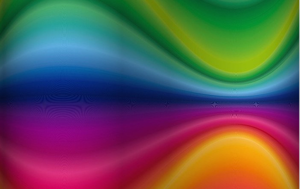 Abstract Rainbow Waves Vector Background