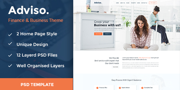 Adviso: Best Financial PSD Templates