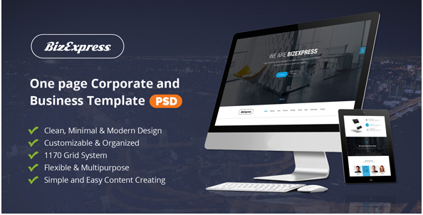 BizExpress - Onepage Corporate & Business Template PSD