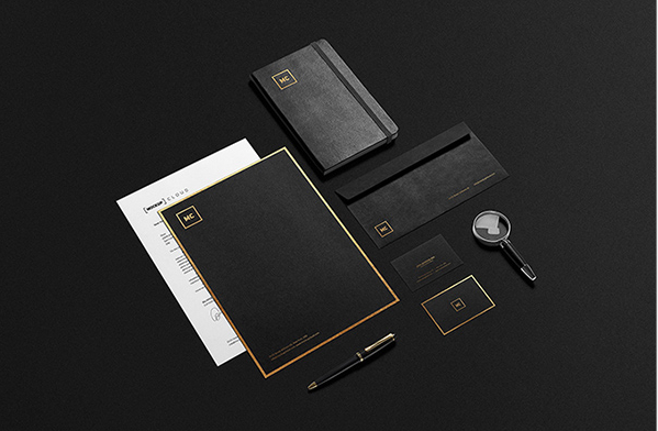 Black And Gold Stationery MockUp