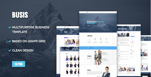 Busis — Clean Multipurpose Business & Corporate PSD Template