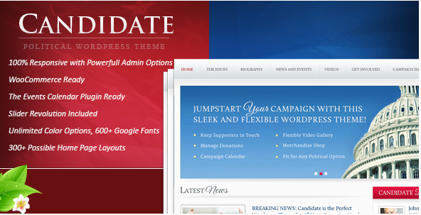 Candidate - Political WordPress Theme