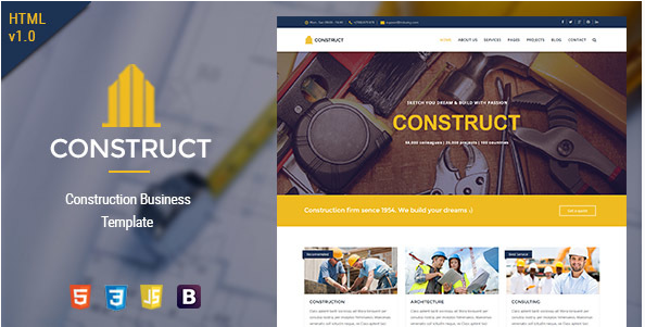 Construct - HTML5 Construction & Business Template