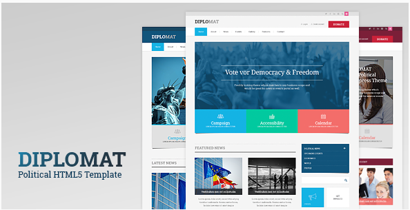 Diplomat Political Responsive Site Template