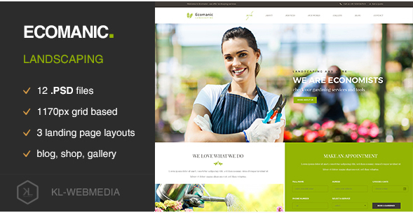 Ecomanic - Landscaping PSD Template