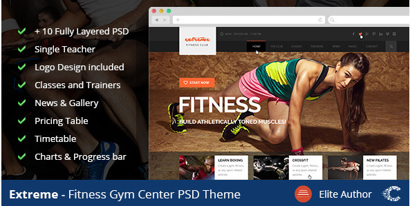 Extreme GYM Fitness Clean Template