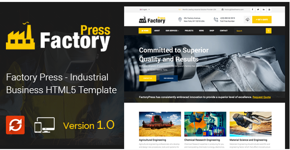 Factory Press - Industrial Business HTML5 Template