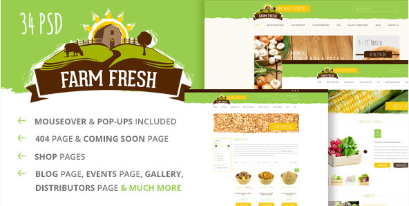 Farm Fresh - Organic Products PSD Template