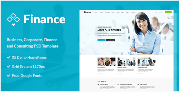 Finance - Business and Finance Corporate PSD Template