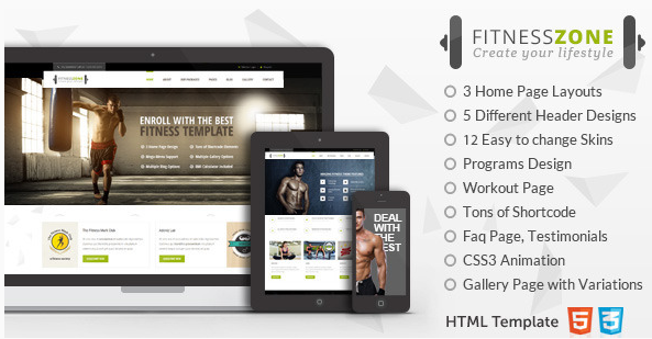 Fitness Zone Sports Template for Gym & Fitness