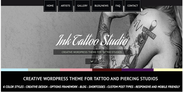 Ink Tattoo Studio - Creative WordPress Theme