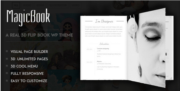 MagicBook - A 3D Flip Book WordPress Theme