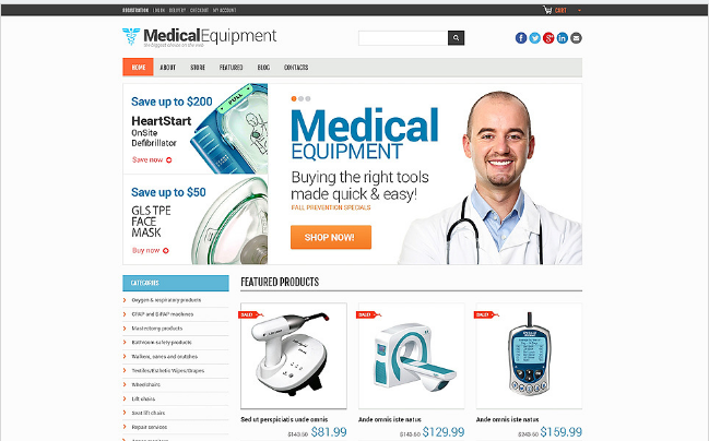 Medical Equipment Responsive WooCommerce Theme