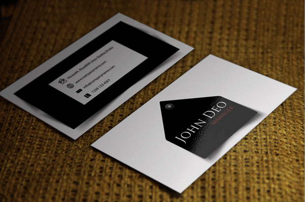 Modern Black & White Business Card