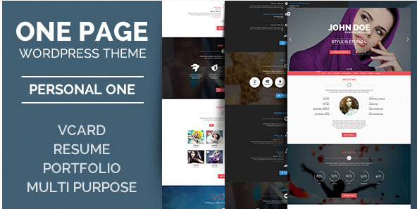 Personal One - OnePage - VCard - WordPress Theme