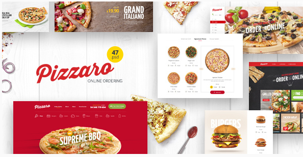 Pizzaro - Food Online Ordering eCommerce PSD